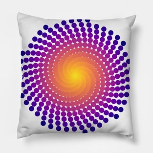 Whirlpool Spiral | Dark Sunset Yellow Red Blue Pillow