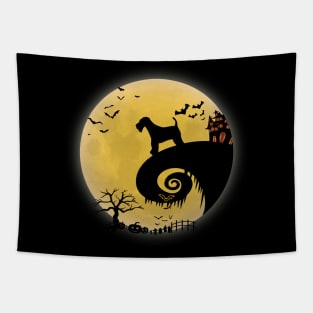 Airedale Terrier Dog Shirt And Moon Funny Halloween Costume Tapestry