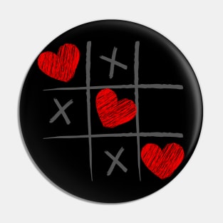 Hearts and Crosses Pin