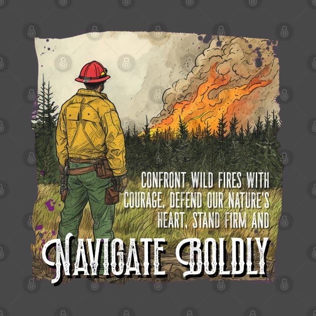 Brave Wildland Firefighter design – Navigate Boldly by Spearhead Ink