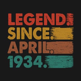 89 Years Old Gifts Legend Since April 1934 89th Birthday T-Shirt