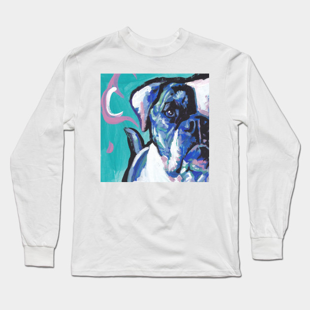 American Bulldog Bright Colorful Pop Dog Art American Bulldog Art Long Sleeve T Shirt Teepublic