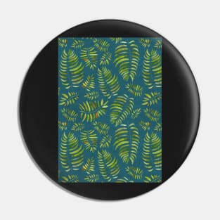 Tropical Forest Leaves Watercolor Painting Pin