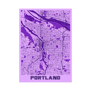 Portland - United States Lavender City Map T-Shirt