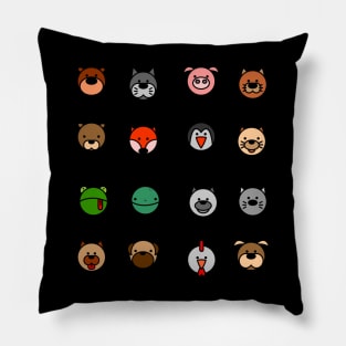 Animal Faces Pet Heads Circle Pack Pillow