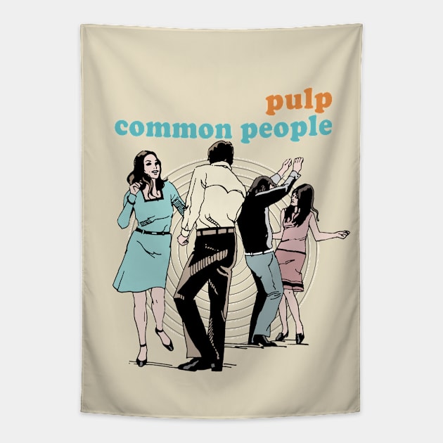 Pulp Common People / Retro 90s Fan Design Tapestry by CultOfRomance