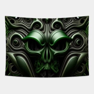 Si-Fi, fantasy, with pattern, black, green, deco Tapestry