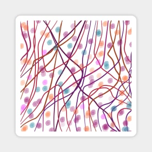 White pattern design with painted dots Magnet