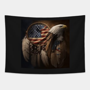 Native American Dream Catcher Patriotic Art Tapestry