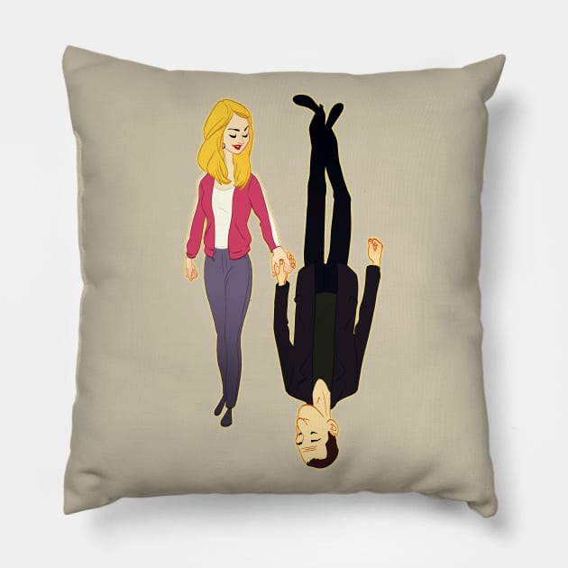 Ninth Doctor and Rose Pillow by tumblebuggie