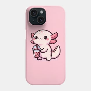 super cute axolotl drink boba Phone Case