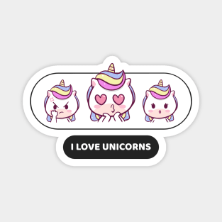 I Love Unicorns Magnet