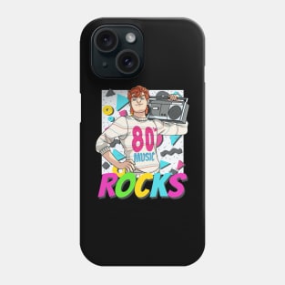 80's Music Rocks Eighties Lover Nostalgia Boombox Phone Case