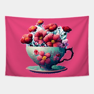 Teacup full of flowers Tapestry