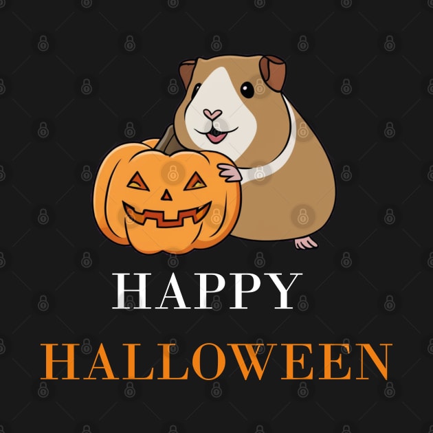 Happy Halloween Guinea Pig (White Typo) by Anke Wonder 