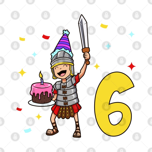 I am 6 with Centurion - kids birthday 6 years old by Modern Medieval Design