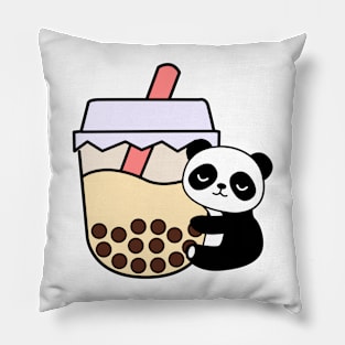 Adorable Panda Baby Bubble Tea Hug Kawaii Cream Pillow