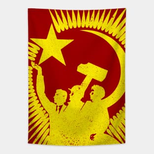 Soviet Propaganda Poster (Yellow) Tapestry