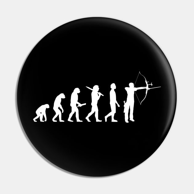 Funny Archery Evolution Gift For Archers & Bowmen Pin by OceanRadar