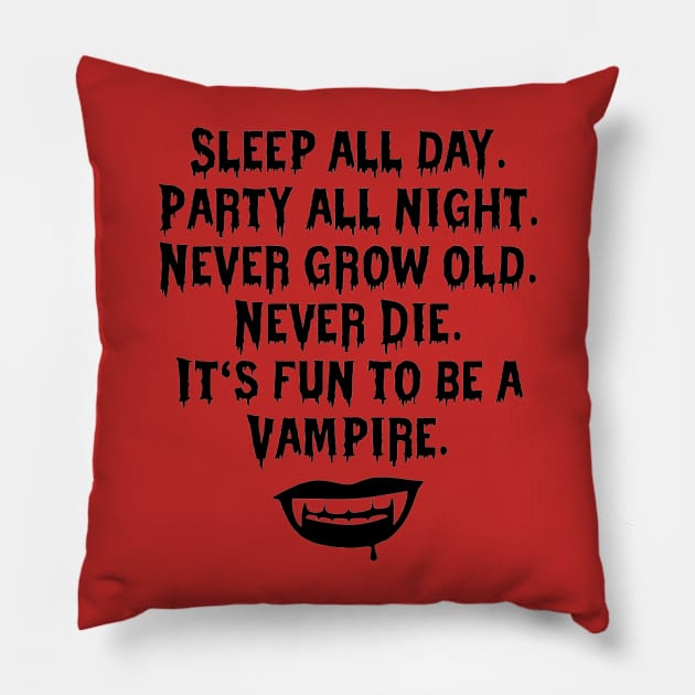 It’s fun to be a vampire Pillow by Penny Lane Designs Co.