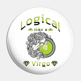 Zodiac attributes: Virgo white Pin