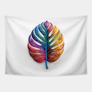 Rainbow monstera leaf Tapestry