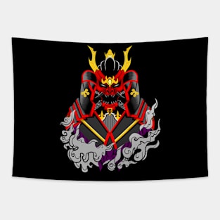 Samurai With Grey Smoke Tapestry