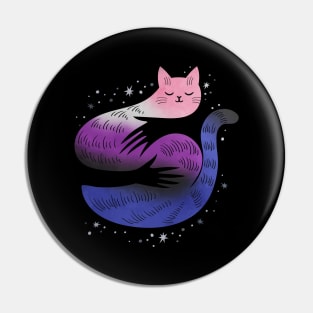 Genderfluid Cat Hug LGBT Pride Flag Pin