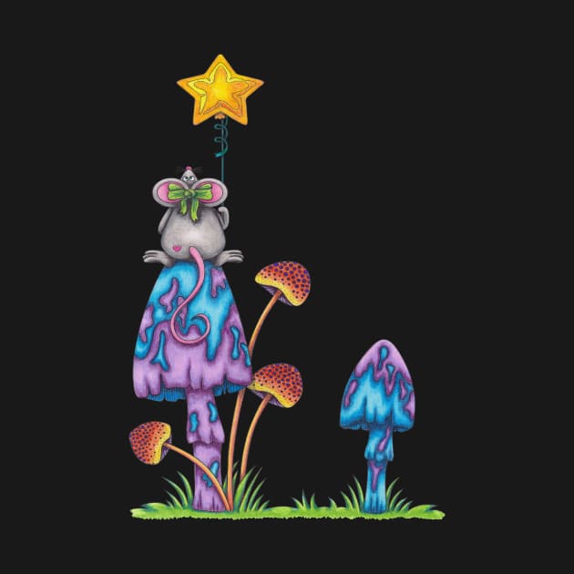 Miss Mouse on a Mushroom by TJWArtisticCreations