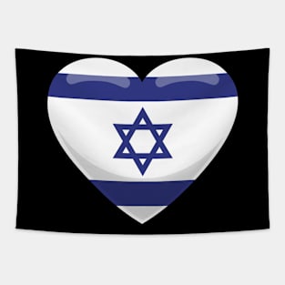 Israel Flag Heart Tapestry