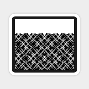 Zigzag geometric pattern - black and white. Magnet