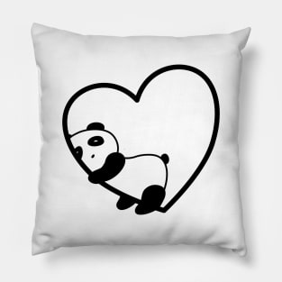 Panda Love Heart Cute Small Simple Gift Valentine Present Birthday Vegan China Manga Family Pillow