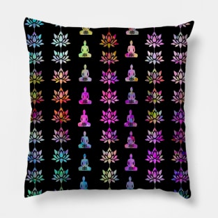 Lotus Flower Yoga Pose - Yoga Art Pillow