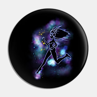 Sexy zodiac Capricorn girl running Pin