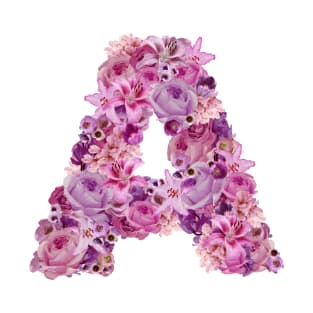 Pink Floral Letter A T-Shirt