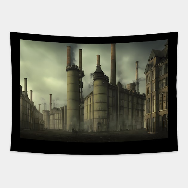 Industrial Alien City Tapestry by Yellow Cottage Merch