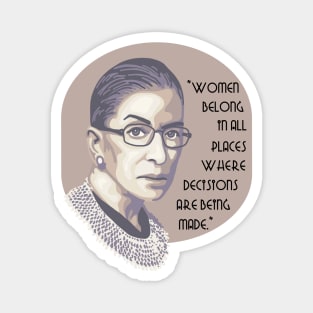 Ruth Bader Ginsburg Portrait and Quote Magnet