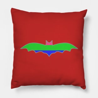 Polysexual/Polyromantic Pride Flag: Halloween Bat Pillow