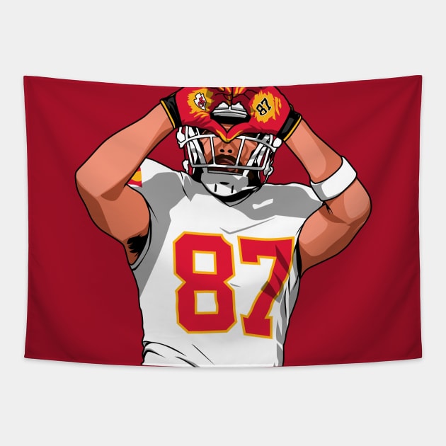 TRAVIS KELCE Tapestry by origin illustrations