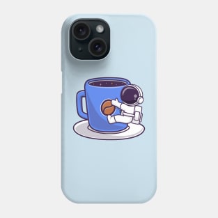 Cute Astronaut Hug Coffee Space Cup Cartoon Phone Case