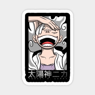 Luffy Laughing on Gear 5 Sun God Nika Mode Magnet