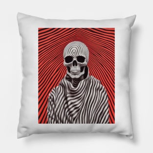 Op Art Reaper Death Mortality Optical Illusion Grim Reaper Pillow