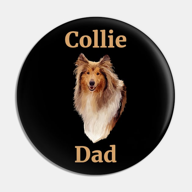 Collie Dog Dad Pin by Art by Deborah Camp