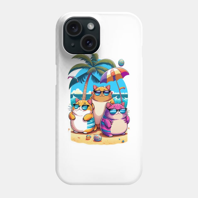 A Three Cats Phone Case by Holycat