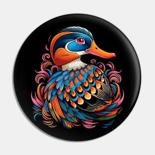 Patriotic Mandarin Duck Pin