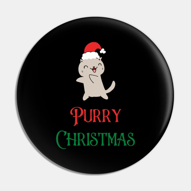 Purry Christmas Pin by SybaDesign