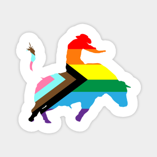Bull Rider 1: Queer Pride Flag Magnet