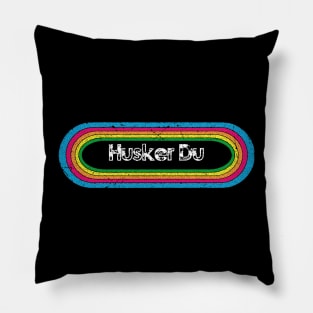 husker ll rainbow retro Pillow