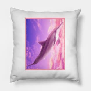 Dolphin in the sky painting Pillow