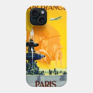 Vintage Travel Poster Air France Paris Phone Case